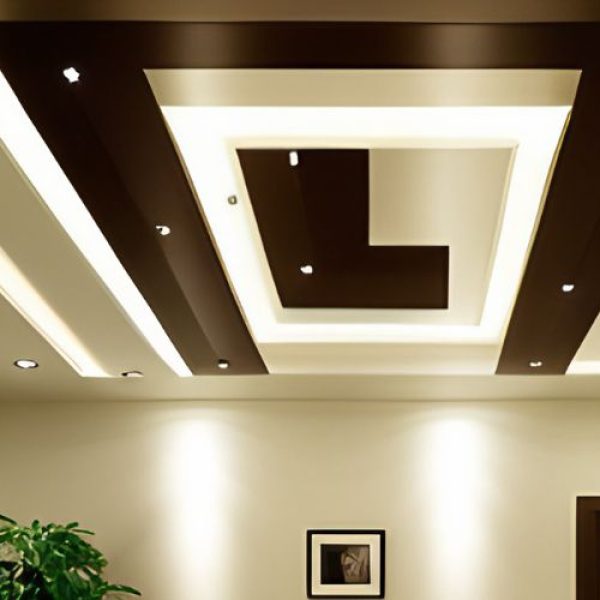 White and brown ceiling design with gypsum-Beautiful Homes